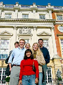 Students visiting Hampton Court Palace