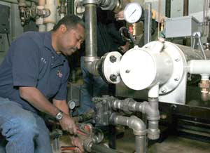 Photo of: mechanic in the HVAC shop
