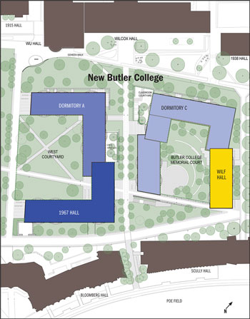 architect’s plan of the New Butler College