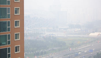 Researchers monitored the air quality in Beijing (before)